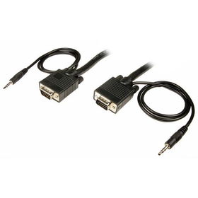 35' SVGA Cable Male-To-Male With Audiosvga 