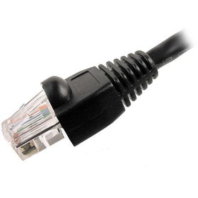 25' Snagless Molded Boot CAT5e Patch Cable - Blacksnagless 