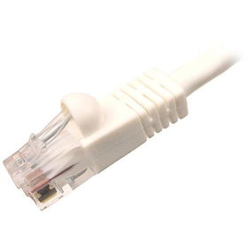 25' Snagless Molded Boot CAT6 Patch Cable - Whitesnagless 