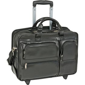 17"" Clinton Leather 2-in-1 Removable-Wheeled Laptop Caseclinton 