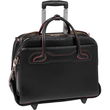 17" Willowbrook Black Italian Leather Detachable-Wheeled Ladies' Notebook Briefcase