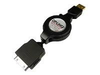 CABLE, BLACK ZIPLINQ RETRACTABLEcable 