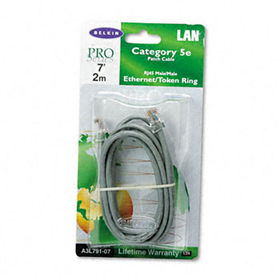 CAT5e Crimped Patch Cable, RJ45 Connectors, 7 ft., Graybelkin 