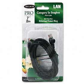 CAT5e Snagless Patch Cable, RJ45 Connectors, 7 ft., Blackbelkin 