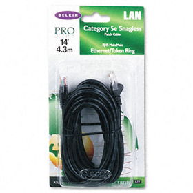 CAT5e Snagless Patch Cable, RJ45 Connectors, 14 ft., Blackbelkin 