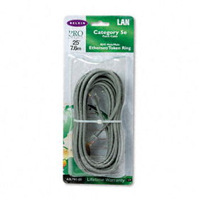 CAT5e Snagless Patch Cable, RJ45 Connectors, 25 ft., Graybelkin 
