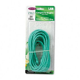 Belkin A3L79125GRNS - CAT5e Snagless Patch Cable, RJ45 Connectors, 25 ft., Greenbelkin 