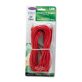 CAT5e Snagless Patch Cable, RJ45 Connectors, 25 ft., Redbelkin 