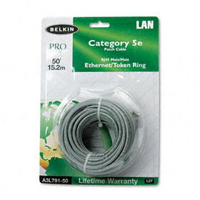 Belkin A3L79150 - CAT5e Crimped Patch Cable, RJ45 Connectors, 50 ft., Graybelkin 