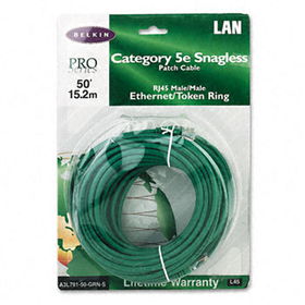 Belkin A3L79150GRNS - CAT5e Snagless Patch Cable, RJ45 Connectors, 50 ft., Greenbelkin 