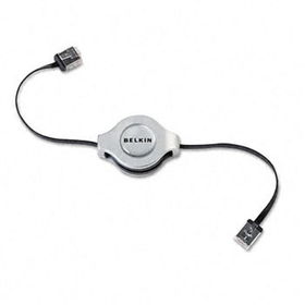 Retractable CAT5e Networking Cable, RJ45 Connectors, 3 3/5 ft., Graybelkin 