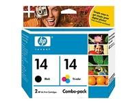 INK,HP 14D RETAIL COMBO PACK EASink 