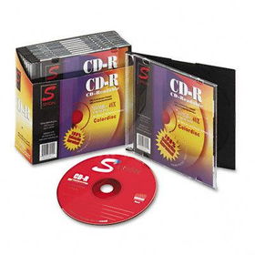 Simon 70210 - CD-R Discs, 700MB/80min, 40x, w/Slim Jewel Cases, Assorted Colors, 10/Pack