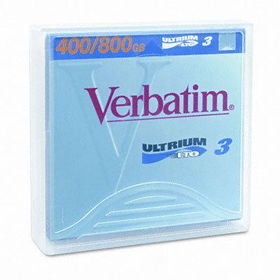 Verbatim 95182 - 1/2 Ultrium LTO-3 Cartridge, 2200ft, 400GB Native/800GB Compressed Capacity