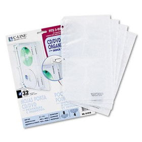 C-Line 61918 - Two-Sided Disc Sheets, Index Tabs Inserts for 3-Ring Binder, Clear, 8/Packline 