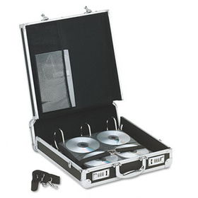 Vaultz Locking Media Binder, Holds 200 Disks, Black