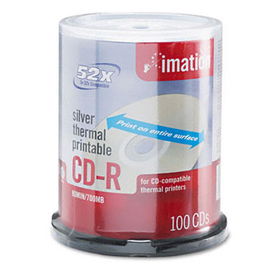 CD-R Discs, 700MB/80min, 52x, Spindle, Silver, 100/Packimation 