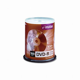 DVD-R Discs, 4.7GB, 16x, Spindle, Silver, 100/Packimation 