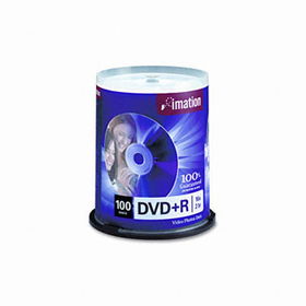 DVD+R Discs, 4.7GB, 16x, Spindle, Silver, 100/Packimation 
