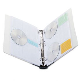 CD/DVD Three-Ring Refillable Binder, Holds 90 Disks, Clear/Midnight Blueinnovera 