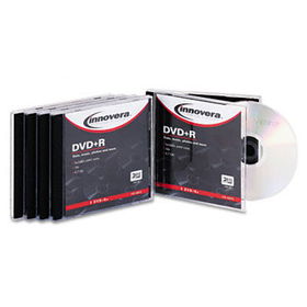 Innovera 46816 - DVD+R Discs, 4.7GB, 16x, w/Jewel Cases, Silver, 5/Pack