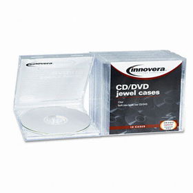 CD/DVD Standard Jewel Case, Clear, 10/Packinnovera 