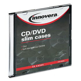 CD/DVD Polystyrene Thin Line Storage Case, Clear, 50/Packinnovera 