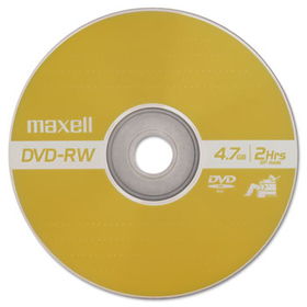 DVD-RW Discs, 4.7 GB, 2x, w/Jewel Cases, Gold, 3/Packmaxell 