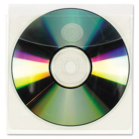 Self-Adhesive CD/Diskette Pockets, 10/Pack