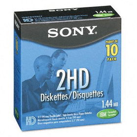 Sony 10MFD2HDLF - 3.5 Diskettes, IBM-Formatted, DS/HD, 10/Box