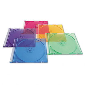 CD/DVD Slim Case, Assorted Colors, 50/Pack