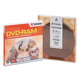 Type 4 Double-Sided DVD-RAM Cartridge, 9.4GB, 3xverbatim 