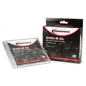 Innovera 46893 - Dual-Layer DVD+R Discs, 8.5GB, 8x, w/Jewel Cases, Silver, 3/Pack