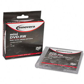 Innovera 46833 - 8cm Minidisc DVD-RW, 1.4GB, 2x, w/Jewel Case, Silver, 3/Pack