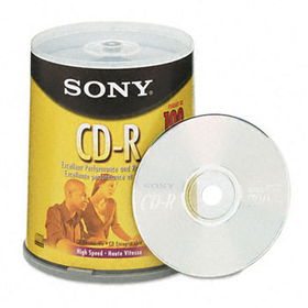 Sony 100CDQ80RS - CD-R Discs, 700MB/80min, 48x, Spindle, Silver, 100/Packsony 