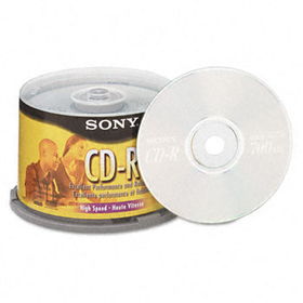 Sony 50CDQ80RS - CD-R Discs, 700MB/80min, 48x, Spindle, Silver, 50/Packsony 