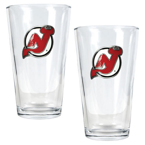 New Jersey Devils NHL 2pc Pint Ale Glass Set - Primary Logojersey 
