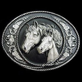 Pewter Belt Buckle - Horse and Coltpewter 