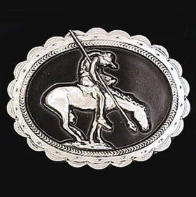 Pewter Belt Buckle - End of the Trail (Diamond Cut)pewter 