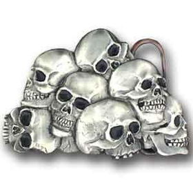 Pewter Belt Buckle - Skulls - Blackpewter 