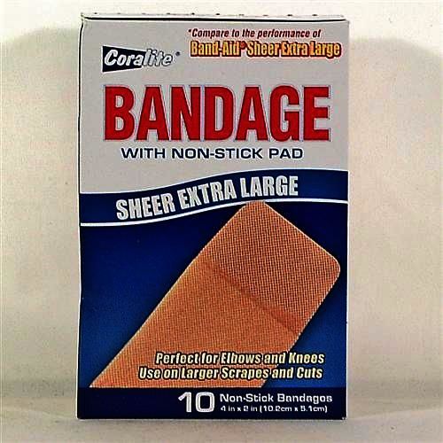 Coralite Sheer Bandage Extra Large 4"" x 2"" Case Pack 12