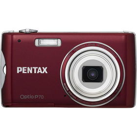 Red OPTIO P70 12MP Ultra-Slim Digital Camera with 4x Optical Zoom and 2.7" LCD