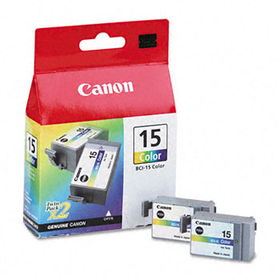 BCI15 (BCI-15) Ink, 130 Page-Yield, 2/Pack, Tri-Color