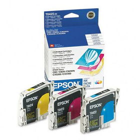 Epson T042520 - T042520 DURABrite Ink, 1260 Page-Yield, 3/Pack, Cyan; Magenta; Yellowepson 