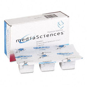 Media Sciences MS2000C3 - MS2000C3 Compatible Solid Ink Stick, 3400 Page-Yield, 3/Pack, Cyan