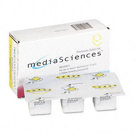 Media Sciences MS2000Y3 - MS2000Y3 Compatible Solid Ink Stick, 3400 Page-Yield, 3/Pack, Yellow