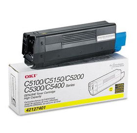 42127401 High-Yield Toner (Type C6), 5000 Page-Yield, Yellowoki 