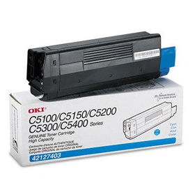 42127403 High-Yield Toner (Type C6), 5000 Page-Yield, Cyanoki 