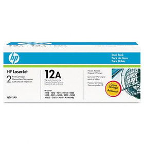 HP Q2612AD - Q2612AD (HP 12A) Toner, 2000 Page-Yield, 2/Pack, Blacktoner 