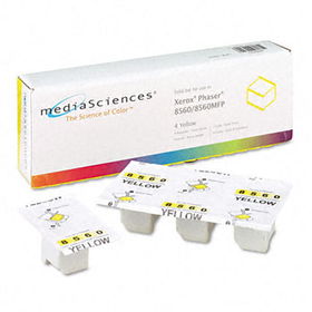 Media Sciences MS856Y4 - MS856Y4 Compatible Solid Ink Stick, 850 Page-Yield, 4/Pack, Yellowmedia 